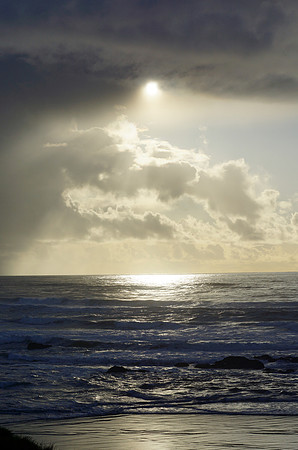 Sun Shines Through a Break in the Winter Clouds