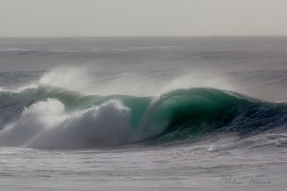 Aquamarine Ocean Curl with White Fine Spray