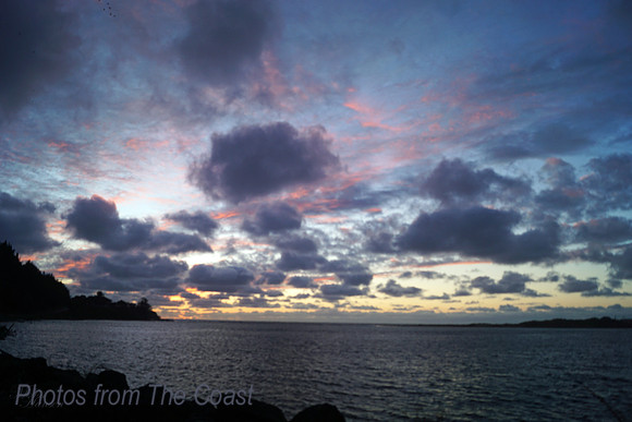 Evening light over Alsea Bay,