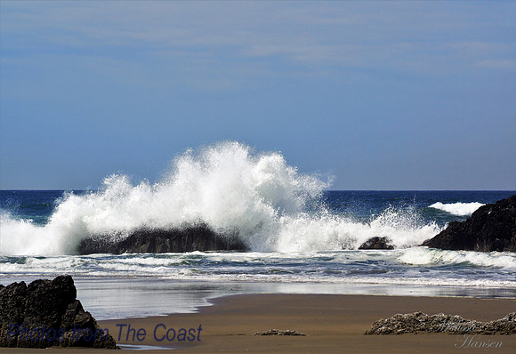 Huge Rock Splash on Shore