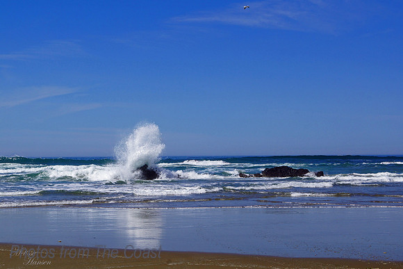 Beach Splash Reflects on Beach