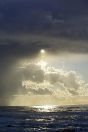 Amazing light through winter clouds