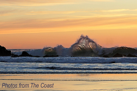 Ocean Wave at Sunset