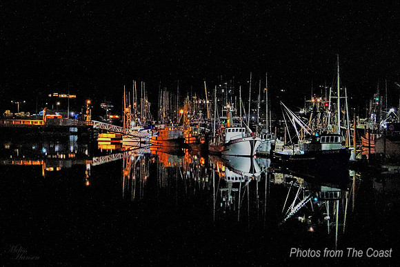 Night at Yaquina Bay