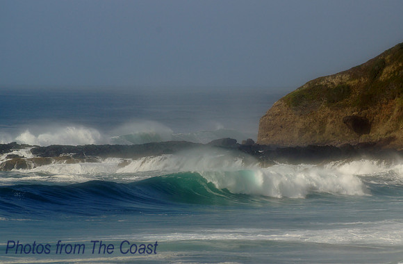 photos from the coast high surf green wave