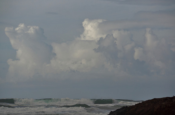 Amazing clouds formation over ocean